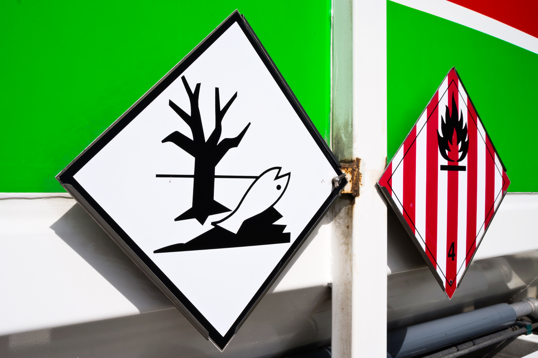Labelling for transport of dangerous goods.