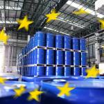 EU Flag & Chemicals in Warehouse