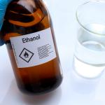 Ethanol in a bottle.